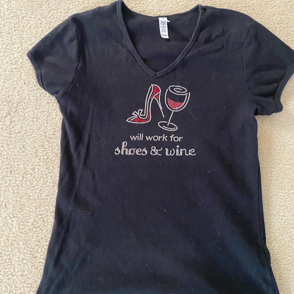 Will Work for Shoes and Wine tee
